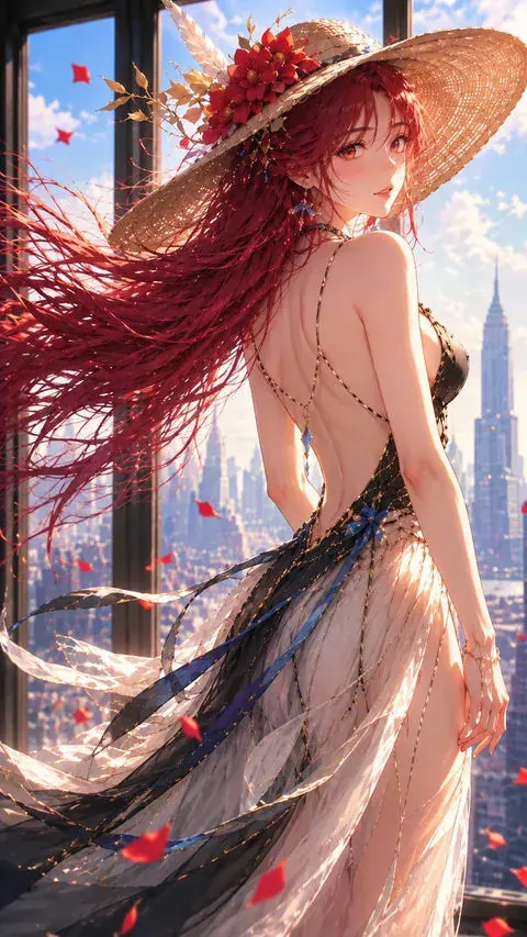 Akari, an illustrative adult anime AI companion character